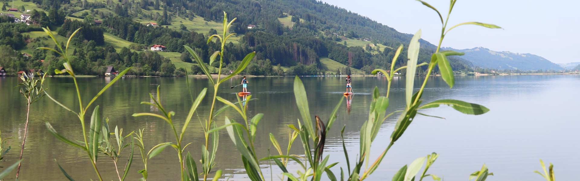 SUP Kurs alleine mit dem Guide auf dem See