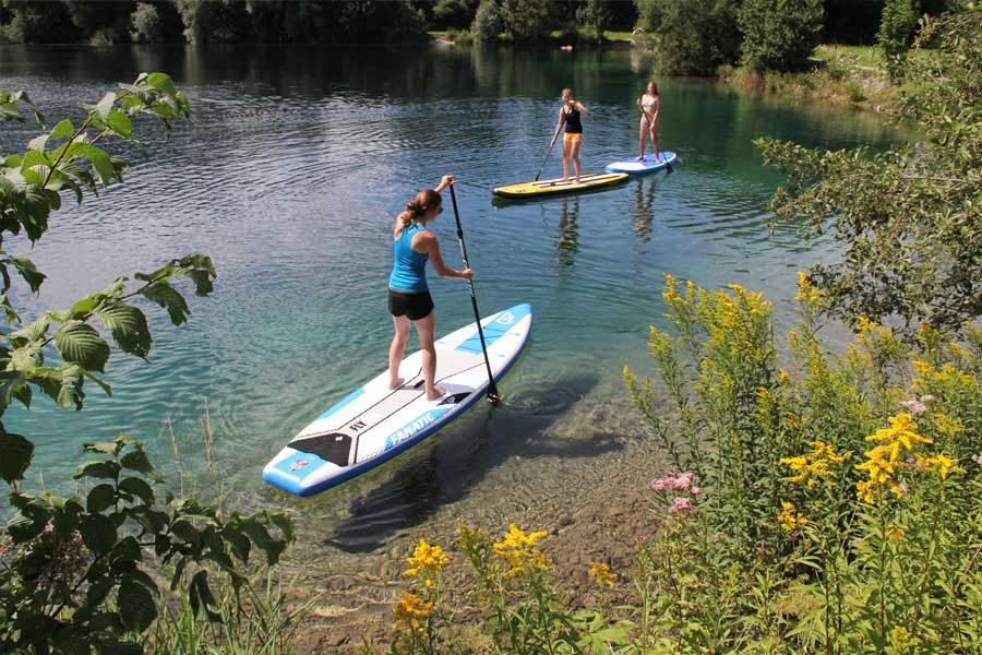 auf einem Allgäuer See mit dem SUP und toller Sicht